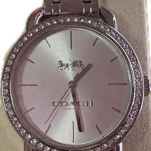 Silver COACH gem watch